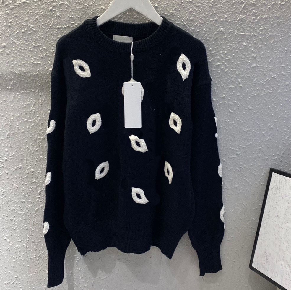 Women's Sweaters Designer Knitted Sweater Fashion Autumn Round Neck Long Sleeve Hoodie Double Jacquard Pattern Temperament Sweatshirt Women's Clothing