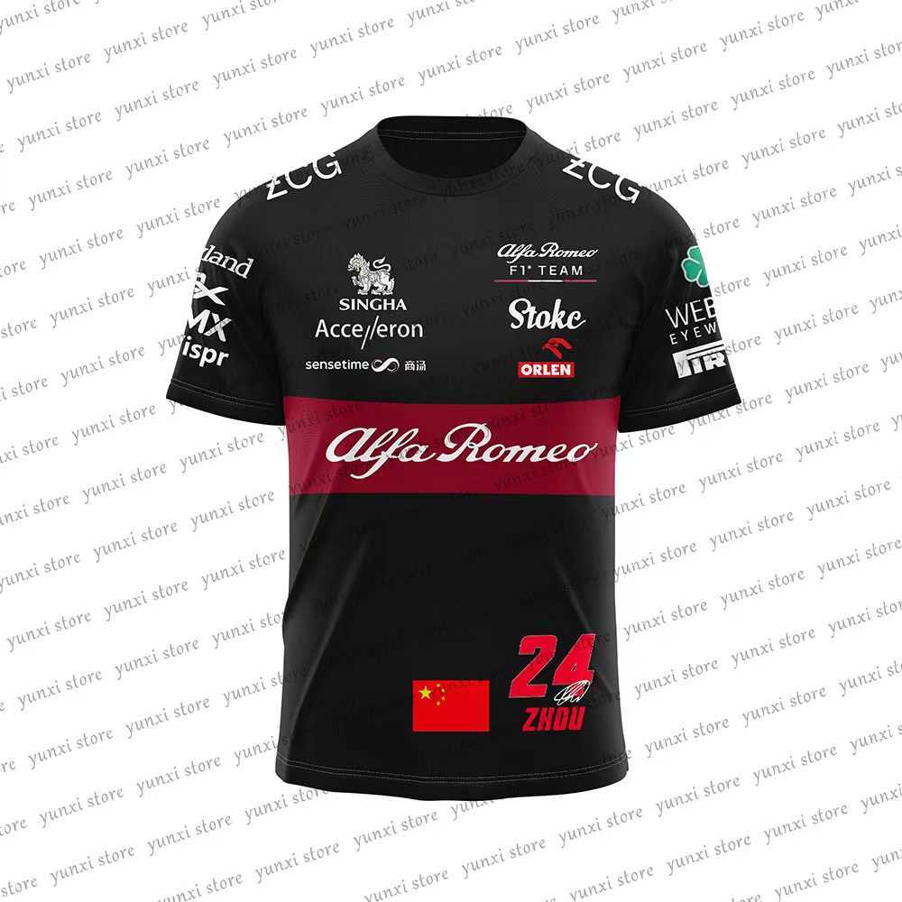 Ocfh 2023 Formula One Men's Fashion T-shirts F1 Racing Team New Alpha Romeo 3d Print Bay Women's Round Neck Children's Black Classic Top