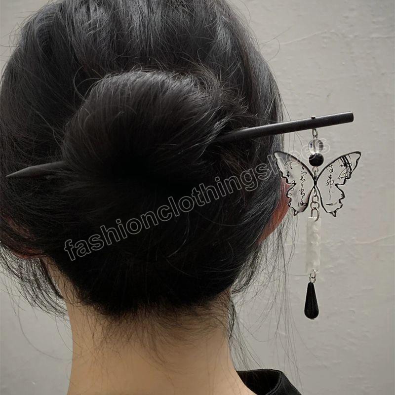 Chinese Style Butterfly Tassel Hairpin Chopstick Hair Stick Hair Ornament Pan Hair Headdress Hair Accessories