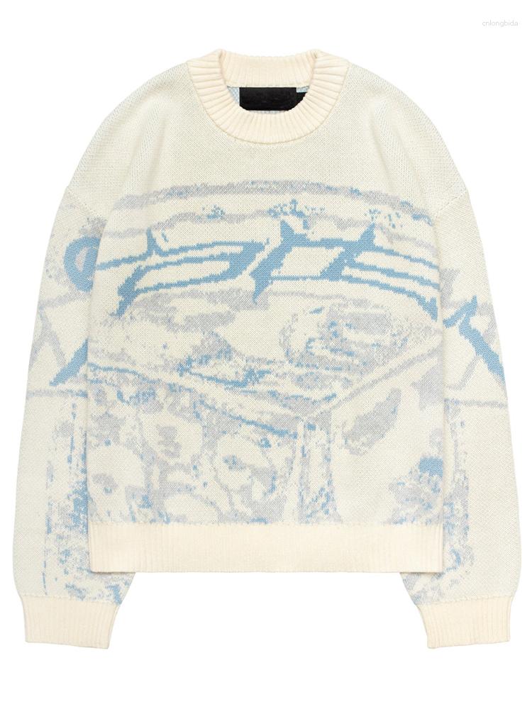 Mens Sweaters Vintage Knitting Sweater Autumn And Winter Pullover Round Neck Y2K Harajuku Oversized Chic Aesthetics EMO