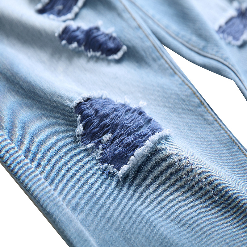 Mens Jeans Men Spring Autumn Slim Fit Ripped Cotton Stretch Denim Pants Cowboy Trousers Ropa Hombre Casual Biker Male 230809