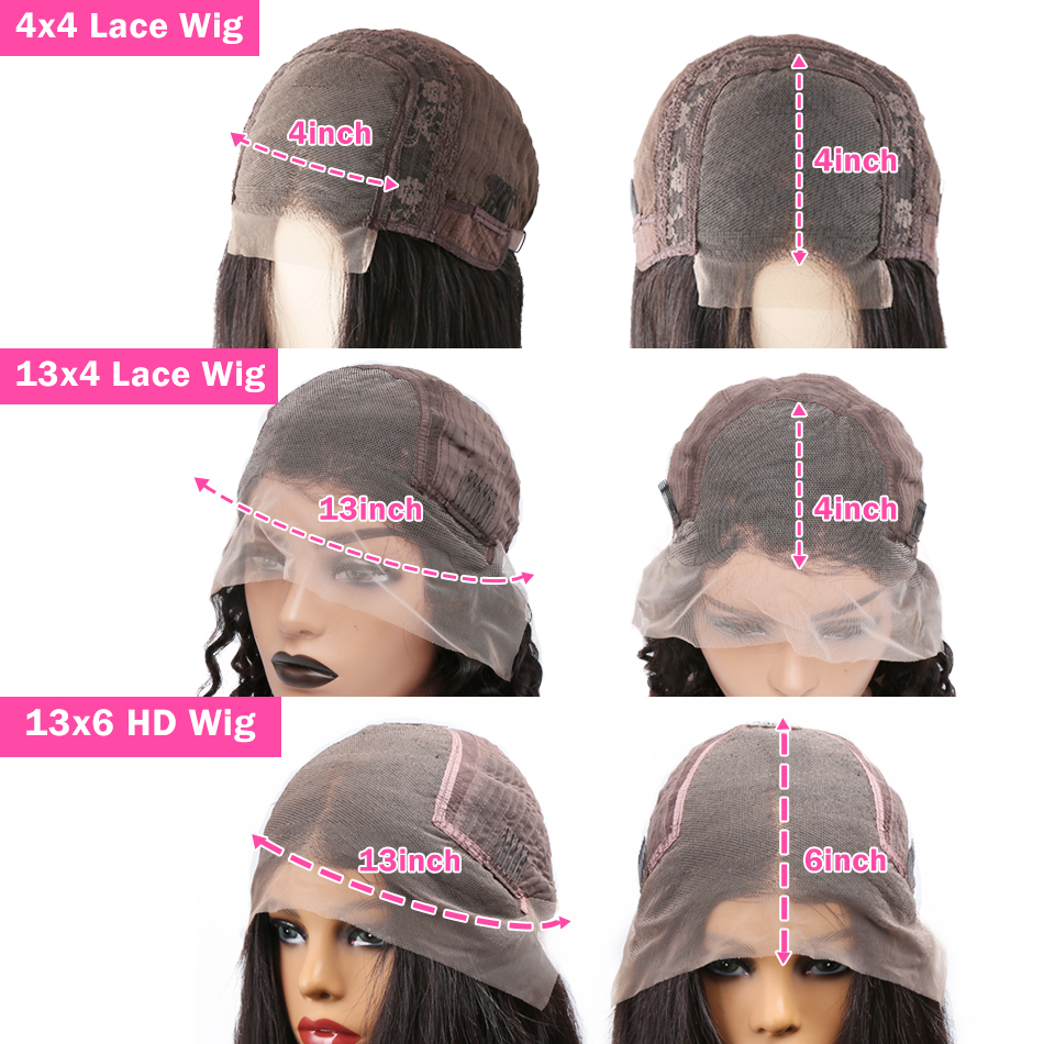 Brazilian Remy 13X6 Transparent Human Hair Pre Plucked Bone Straight 250% Short 4X4 5X5 Bob Wigs Synthetic Wigs For Women