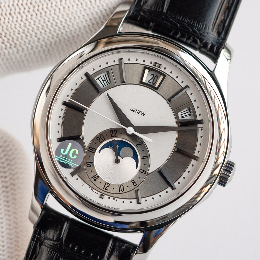 5205G-13 Moonphase Luxury Mens Watch Complication Automatic Mechanical Triple Calendar Waterproof Stainless Steel Sapphire Crystal