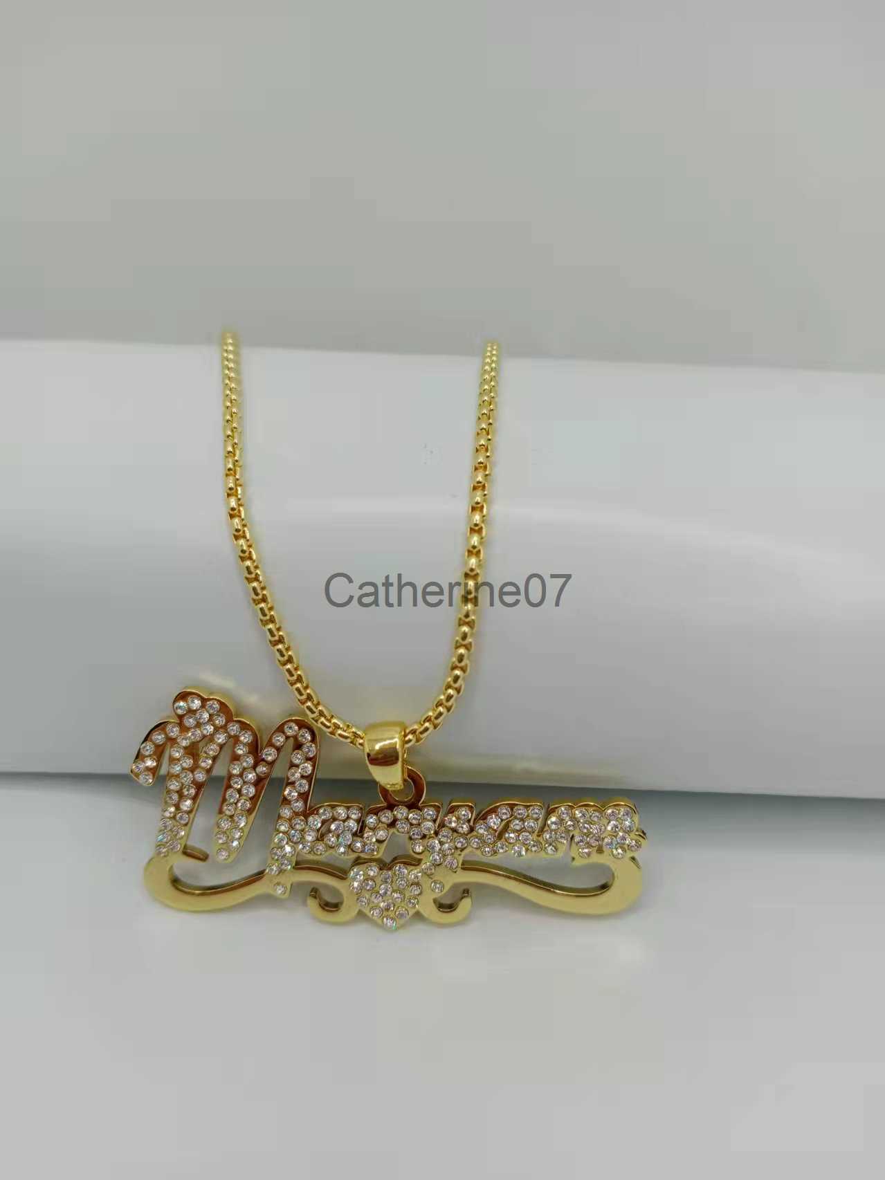 Pendant Necklaces Stainless Steel Custom Name Woman Chain Necklaces Personalized Pendant Letter Gold Necklace Pendant Nameplate Gift for Women J230809
