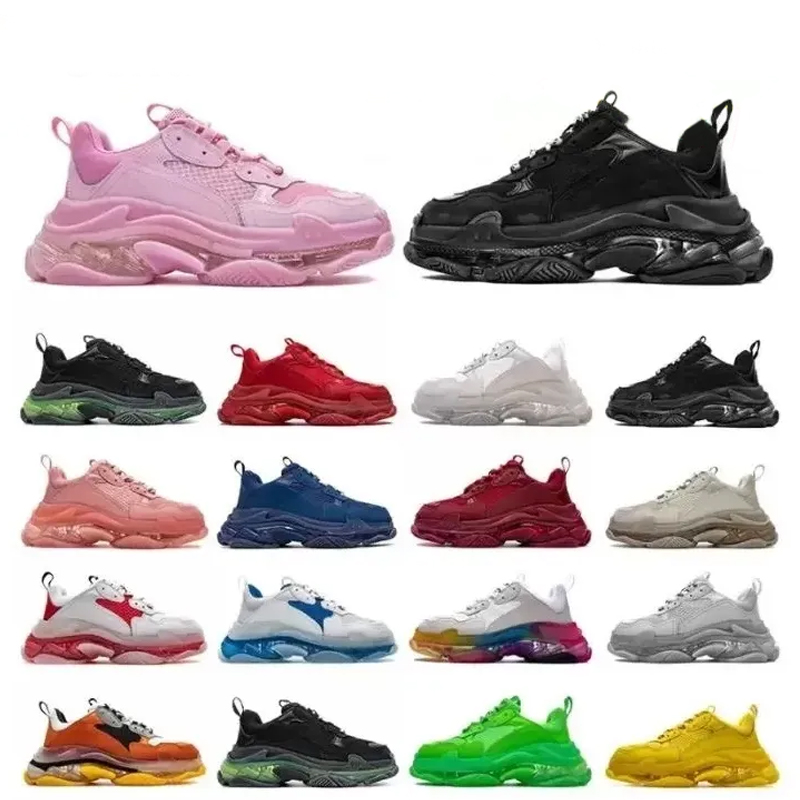 2023 Designer Casual Shoes Direct Triple Dad Shoes Oversized Mens womens Track Triple s Black White Gym Red Grey Platform Lovers 17FW Sneakers Running Shoes With Box