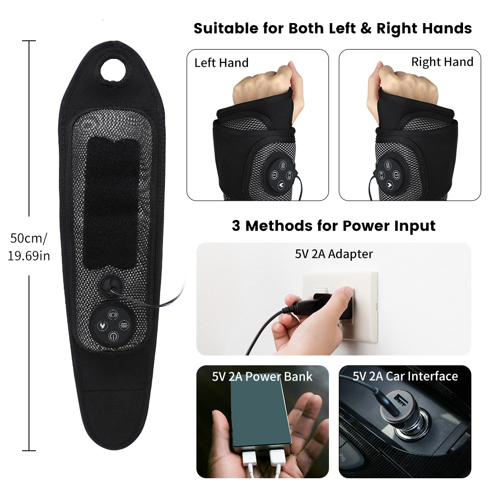 Foot Massager Eletric Wrist Foot Brace Support Massager Vibration Compress Heating Relaxation Treatments Pain Relief Air Massage Device 230808