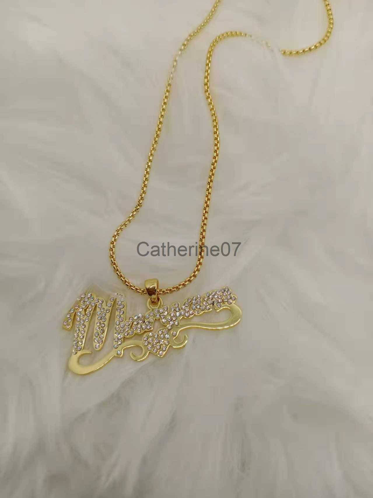 Pendant Necklaces Stainless Steel Custom Name Woman Chain Necklaces Personalized Pendant Letter Gold Necklace Pendant Nameplate Gift for Women J230809