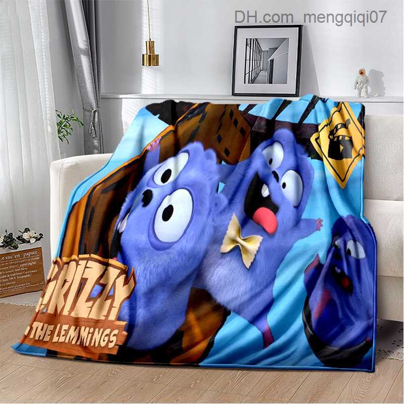 Blankets Swaddling 3D Grizzly Bear and Lemon Cartoon Blanket used for family bedrooms beds sofas picnics travel office covers children's blankets