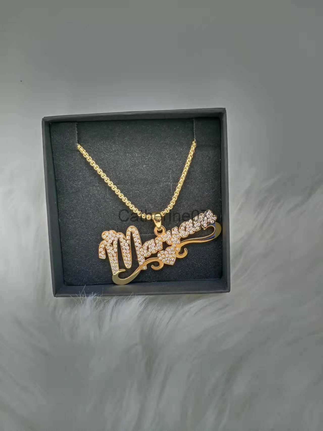 Pendant Necklaces Stainless Steel Custom Name Woman Chain Necklaces Personalized Pendant Letter Gold Necklace Pendant Nameplate Gift for Women J230809