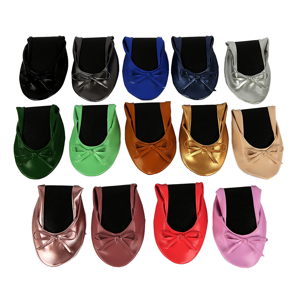 Dress Shoes Women Shoes Flats Portable Fold Up Ballerina Flat Shoes Roll Up Foldable Ballet After Party Shoes For Bridal Wedding Party Favor 230809