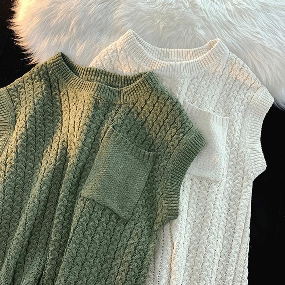 Men's Vests Stylish Men Sweater Vest Knitted Keep Warm Twisted Texture Preppy Style Pullover Sweater Vest 230808
