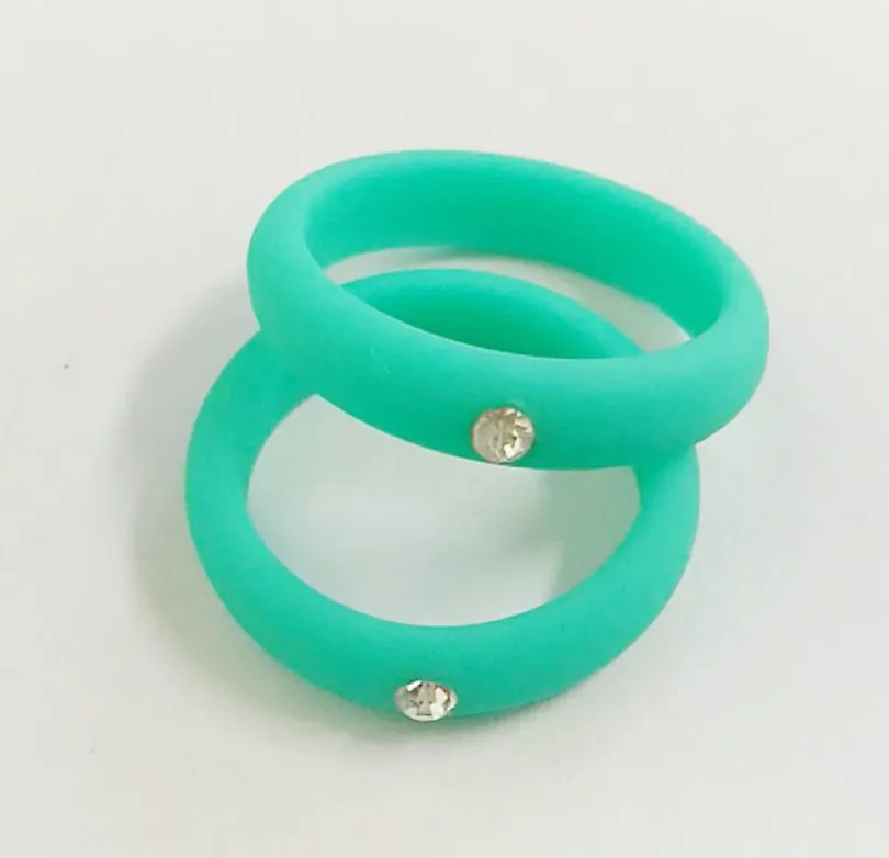Silicone ring with rhinestone 5mm width Fashion Women Flexible Rubber Silicone Durable Wedding Ring Womens Jewelry Size 4 to 9ZZ