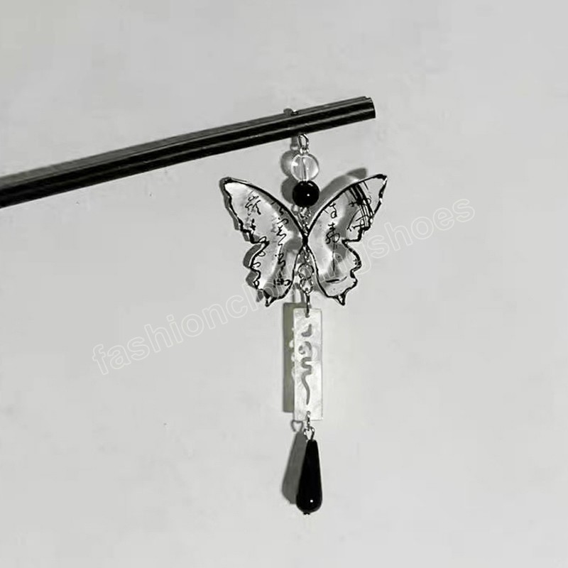 Chinese Style Butterfly Tassel Hairpin Chopstick Hair Stick Hair Ornament Pan Hair Headdress Hair Accessories