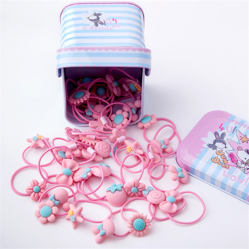 Hair Accessories 40Pcs Lot Girls Gift Box Elastic Bands Flower Clip Bows Headband Hairband Cute Hairbands for Kids 230808