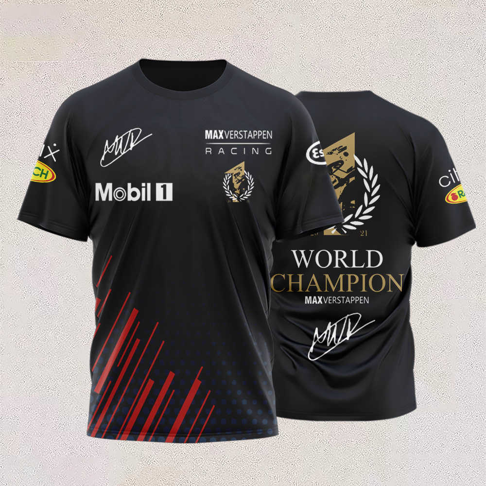 W1ft 2023 Formula One Men's Fashion T-shirts F1 Racing Team Summer New Drivers World Champion Car Fans Max Breathable Red Color Bull