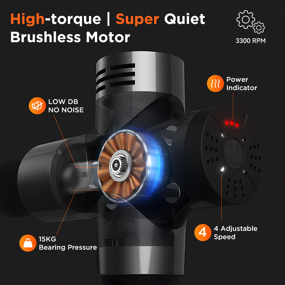 Full Body Massager BOOSTER Pro 3 Deep Tissue Massage Gun Muscle Stimulator Body Massager Fascial Gun Relax Therapy Low Noise for Fintness Shaping 2308