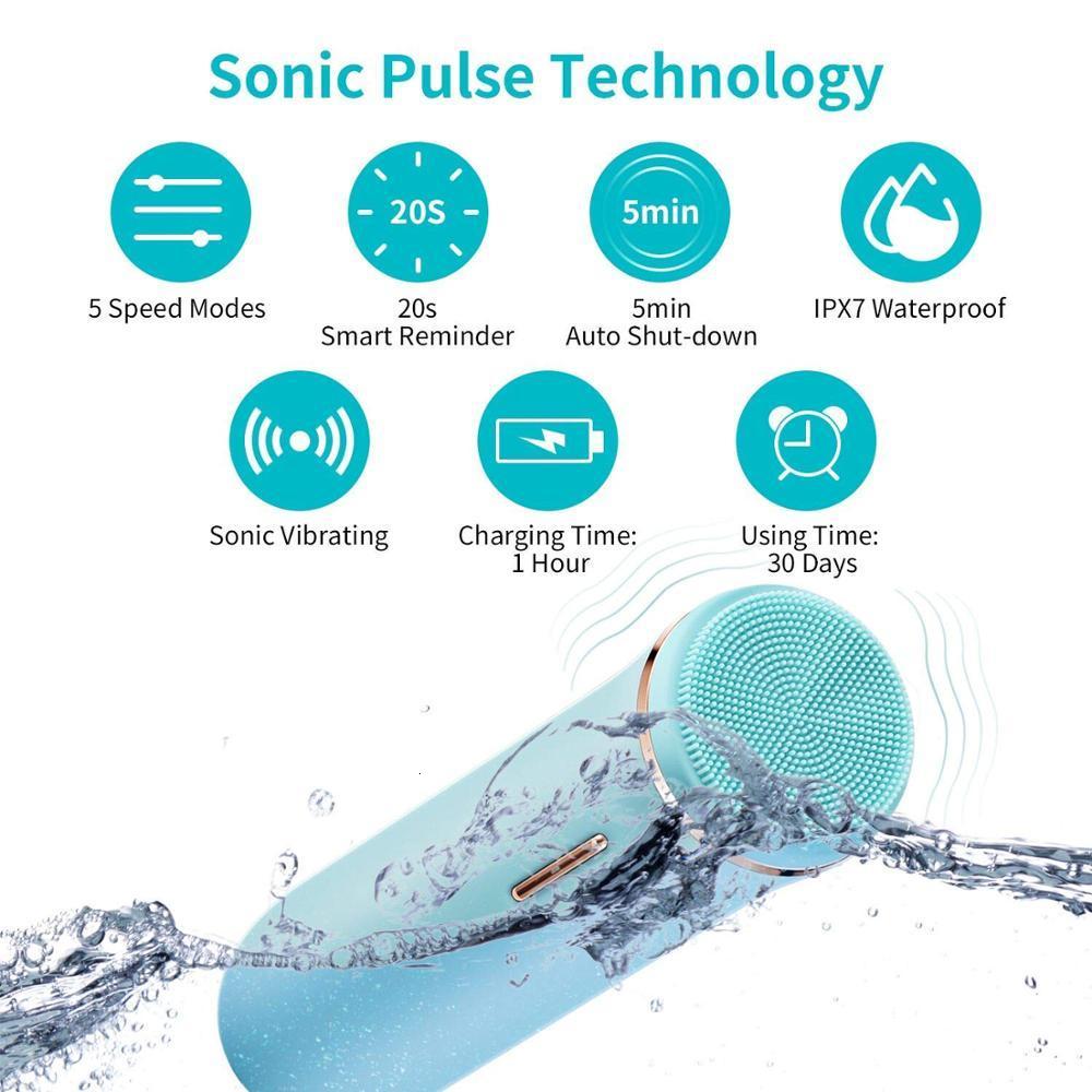 Airbrush Tattoo Supplies Sonic Cleansing Brush Vibrating Face Scrubber 5 Speed Modes IPX7 Waterproof Rechargeable Deep Cleaning for All Skins Type 230