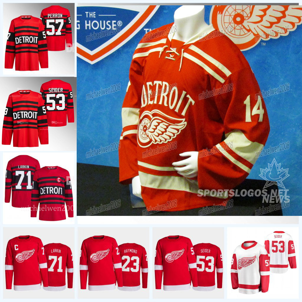 Red Wings 2023 Jersey Moritz Seider Alex DeBrincat Dylan Larkin Andrew Copp Lucas Raymond Michael Rasmussen Joe Veleno David Perron Kailer Yamamoto