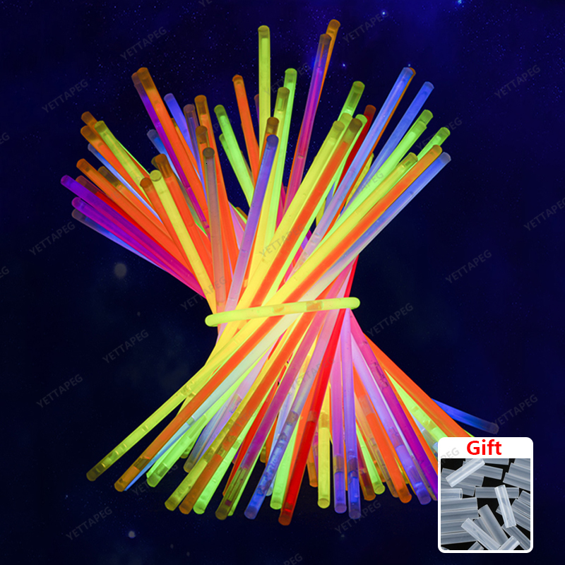 LED Light Sticks 2050100pcs Glow Sticks Party Fluorescence Light Glow In The Dark Bracelet Necklace Neon Wedding Birthday Party Props Decor 230809