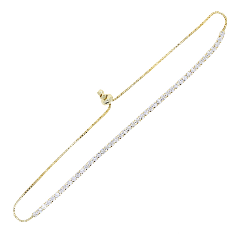 New Designer 3mm Adjustable Size Slider k Tennis Chain Tassels Bracelet Hip Hop Women Men Iced Out Paved Bg White Pink Cubic Zirconia Gift Jewelry