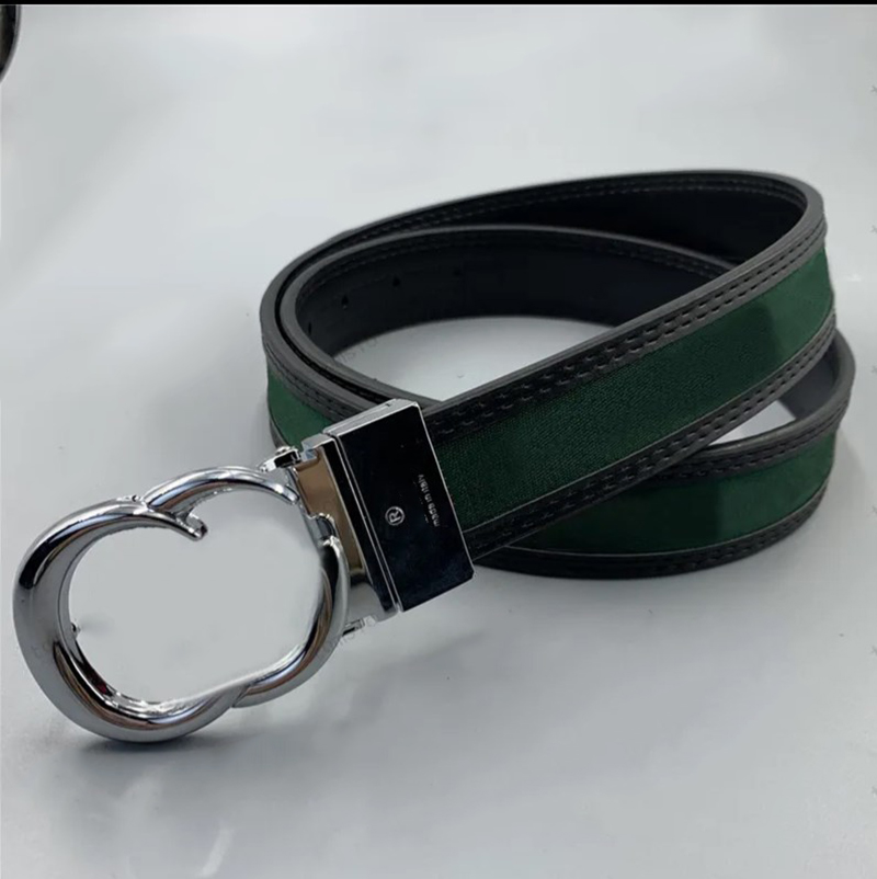 Luxury Designer Belt For Men Womens Brand Letters Green And Red Patchwork Canvas Gold Buckle Fashion Designers Belts Waistband Width 3.5cm