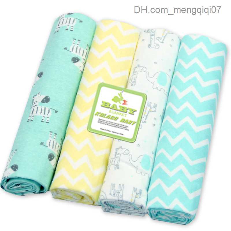 Blankets Swaddling 4 pieces/batch cotton plain flannel baby Swad soft newborn blanket baby blanket newborn plain diaper baby Swad packaging Z230809