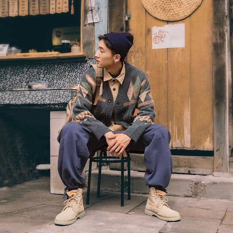 Men's Sweaters Harajuku Sweater Oversize Streetwear Korean Fashion Cardigan Pullover for Men Knitted Sweater Coat Men Cardigan Masculino 230808