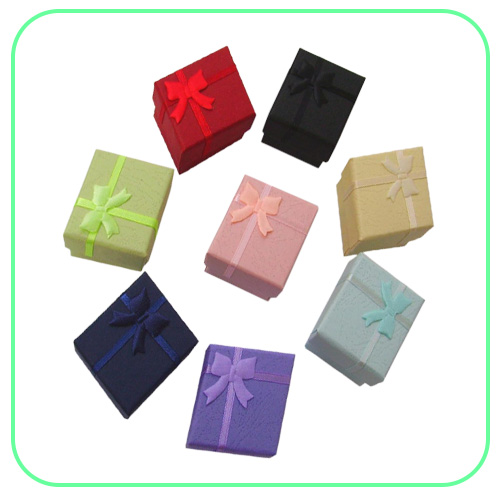 Whole 48pcslot Fashion Jewelry Box Multi colors Rings Box Jewelry Gift Packaging Earrings Holder Case 443CM