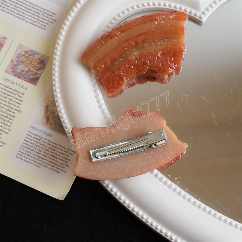 Cute Simulated Meat Hair Clips Japan Style Creative Food Side Bangs Clip Barrettes Women Girls Headwear Hair Accessories