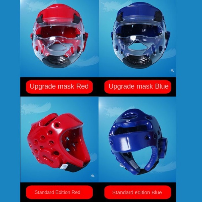 Protective Gear Taekwondo Protective Gear Head Protection Adult and Children Boxing Sanda Karate Helmet Removable Mask Face Care Hat 230808