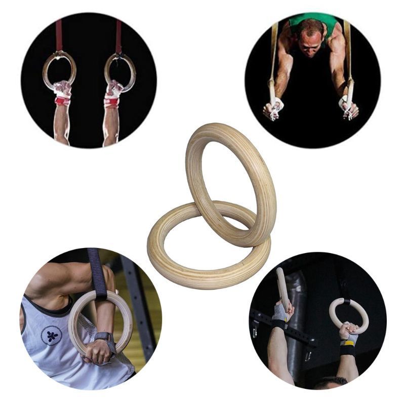 Gymnastic Rings 1Pc 2832mm Wooden Gym Ring Gymnastic Exercise Fitness Heavy Duty Gym Pull Ups Muscle Training Ring for CrossTraining Workout 230808