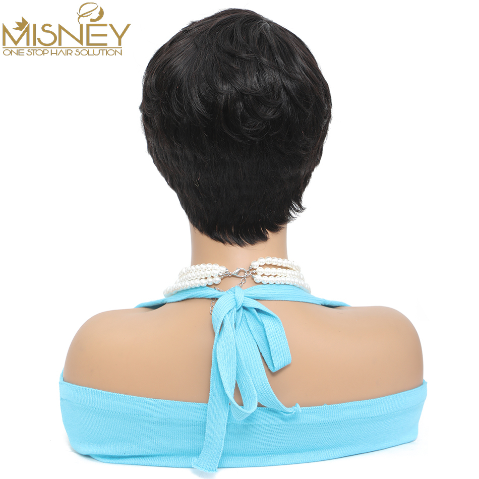 Synthetic Wigs Short Bob Straight Human Hair Wigs Natural Color Brazilian Remy Hair Pixie Cut Wig Human Hair Wig For Black Women Misney 230808