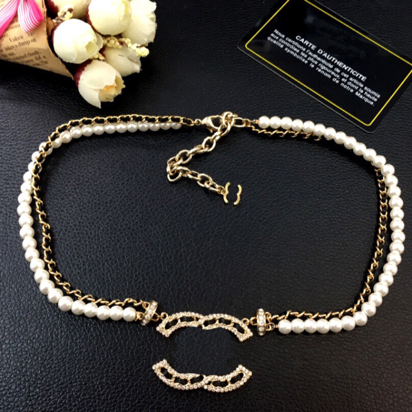 Designer Choker Pendant Necklace for Women Fashion Women Letter Pendant Chain Pearl Statement Wedding Jewelry Pearl Jewelry