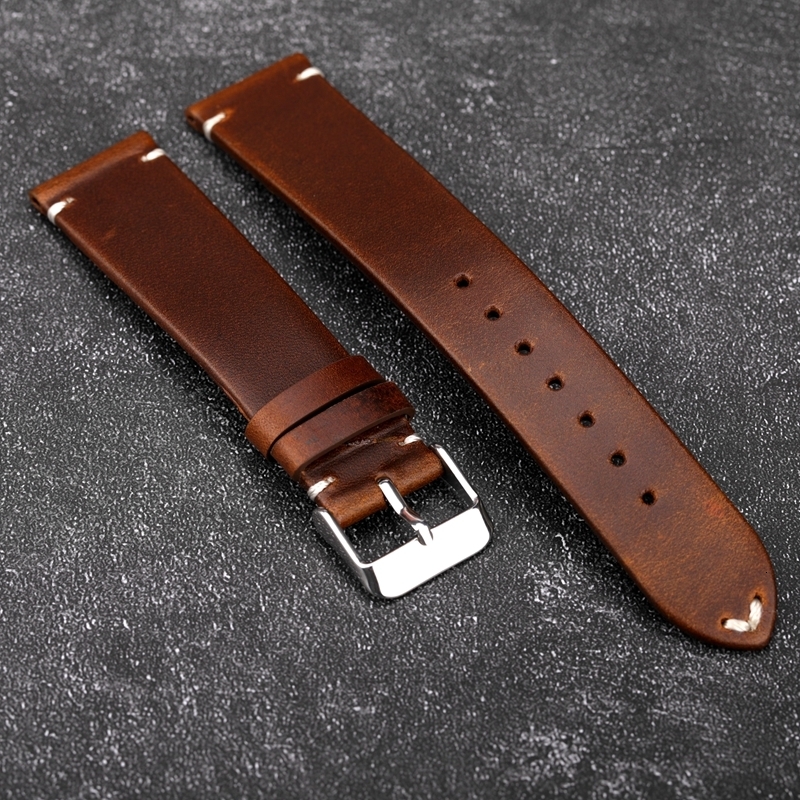 Watch Bands Cow Leather Watchband 18mm 19mm 20mm 21mm 22mm Vintage Leather Men Women Replacement Thin Bracelet Strap Band Watch Accessories 230808