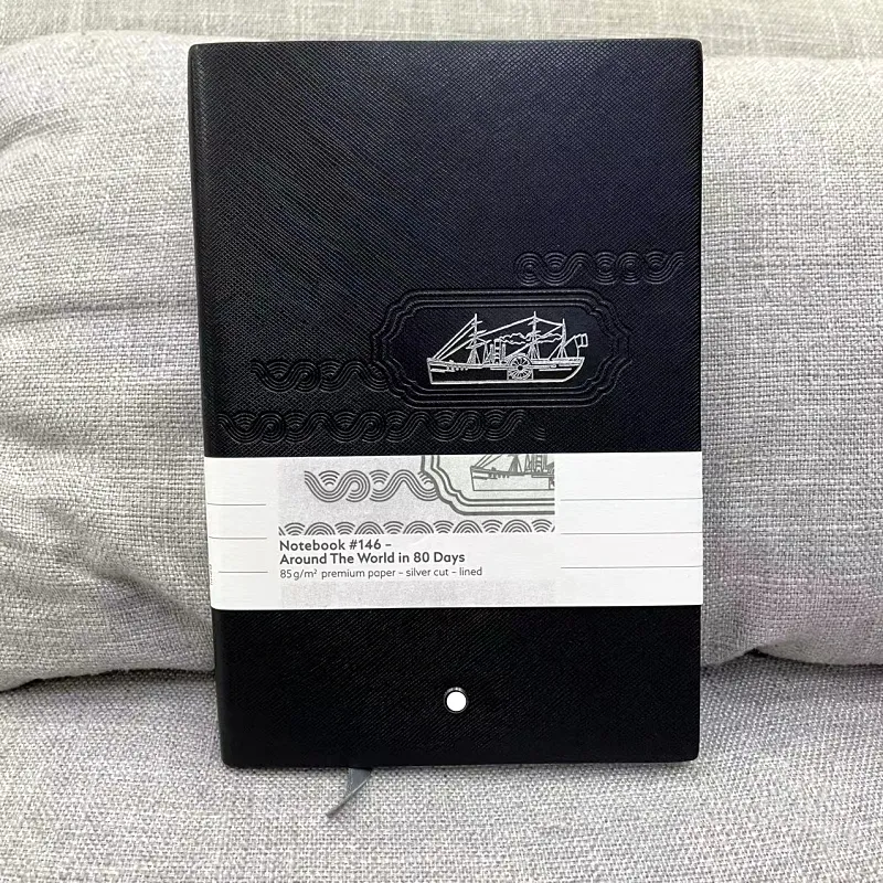 wholesale hot sell 146 Notepads Black /blue Leather Cover Agenda Handmade Note Book luxurs Periodical Diary Business Notebook A5