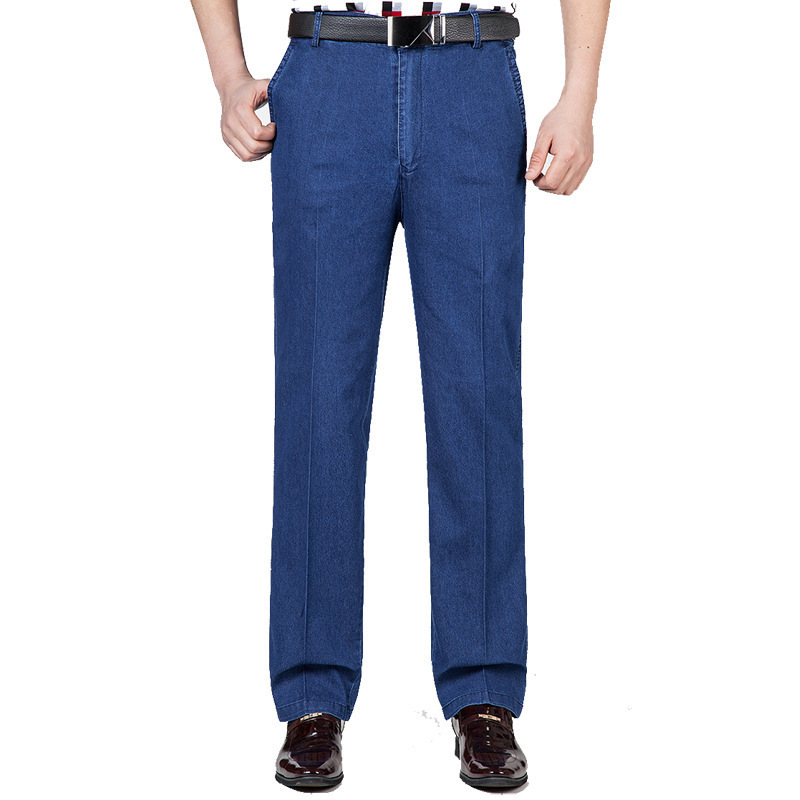 Mens Jeans Spring and Autumn Oversized Highwaisted Loosefit Stretch Straightleg Trousers Business Casual Pants Men 230809