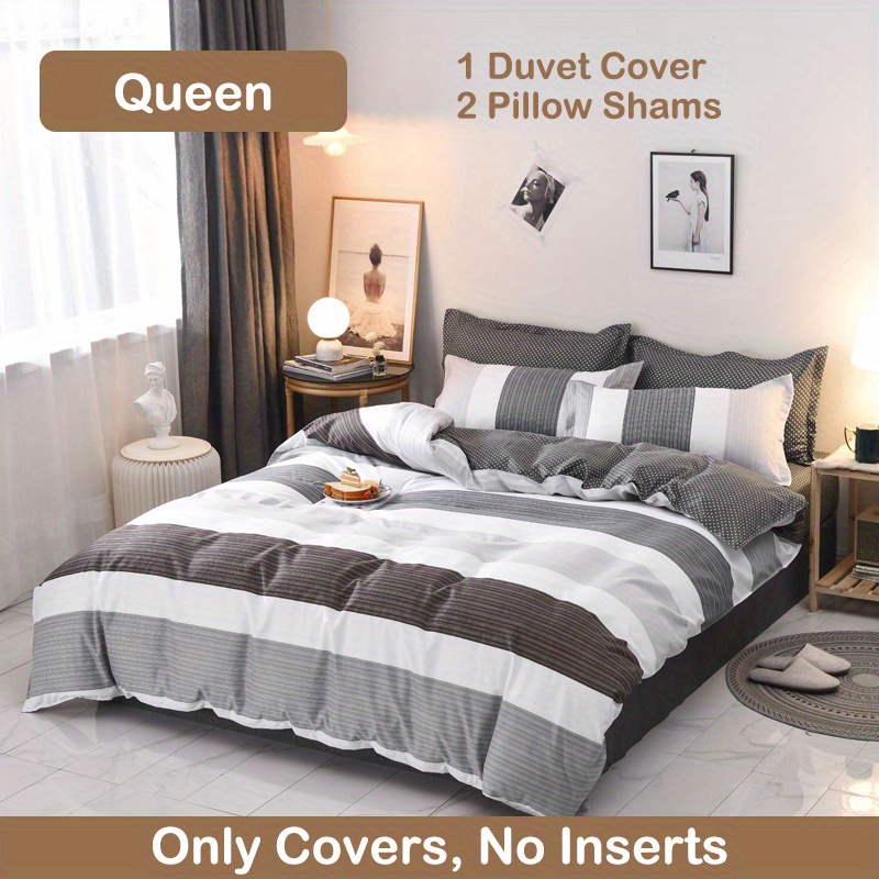 Bedding Sets Three Piece Streak Quilt Cover Pillowcases Cool Breathable All Seasons Stylish Comfortable Quick-drying King Queen Size Yy
