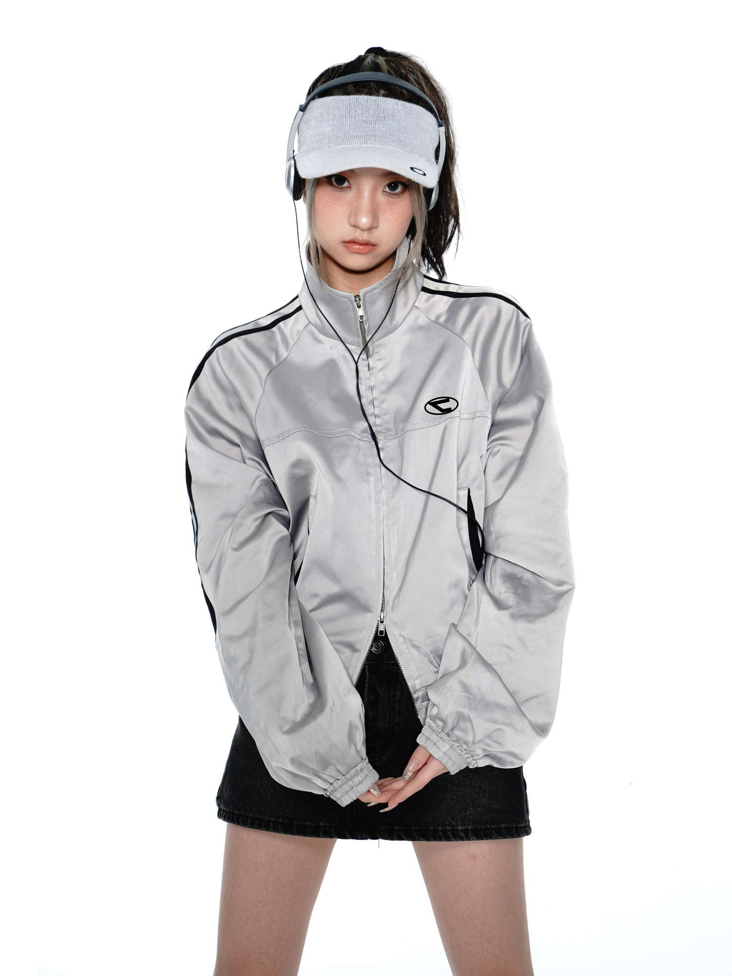 Womens Jackets Korean Women Acubi Streetwear Vintage Cyber Y2K Aesthetic Teachwear Zipper Oversizer Coats Harajuku Zip Up Tops Clothes 230808