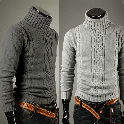 Men's Sweaters Men's High Turnover Collar Pullover Jacquard Sweater Men's Sweater 230808