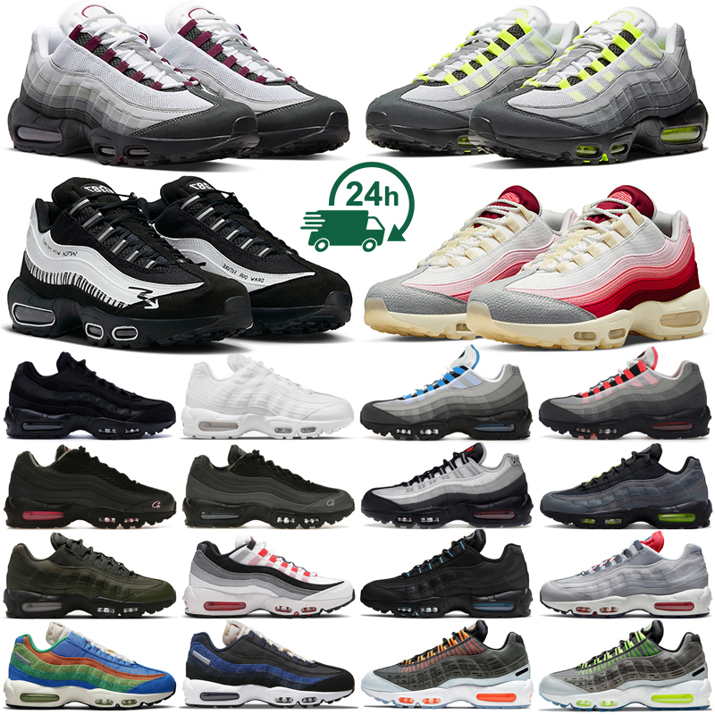 95 95s Running Shoes Men Women OG Neon Triple Black White Dark Beetroot Fish Scales Crystal Blue Sketch Pink Beam Solar Red Mens Trainers Outdoor Sports Sneakers