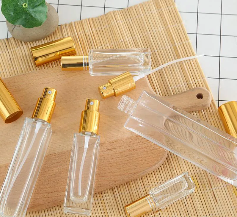 wholesale 10ml square high grade glass perfume bottle cosmetic pressed spray bottle mini portable dispensing jar wholesale2022 LL