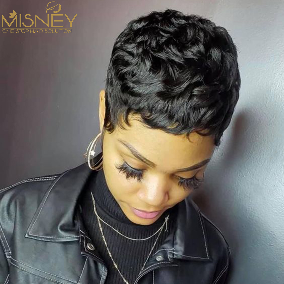 Synthetic Wigs Short Bob Straight Human Hair Wigs Natural Color Brazilian Remy Hair Pixie Cut Wig Human Hair Wig For Black Women Misney 230808