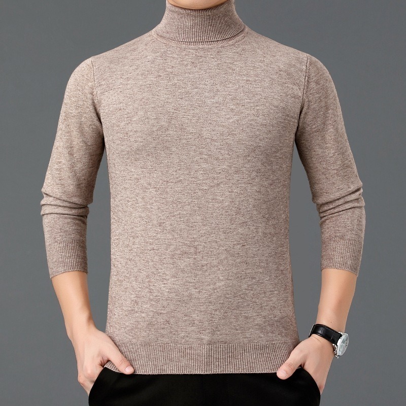 Men's Sweaters autumn winter men's lapel neck sweater can turn turtleneck warm sweater solid color bottom kni 230808