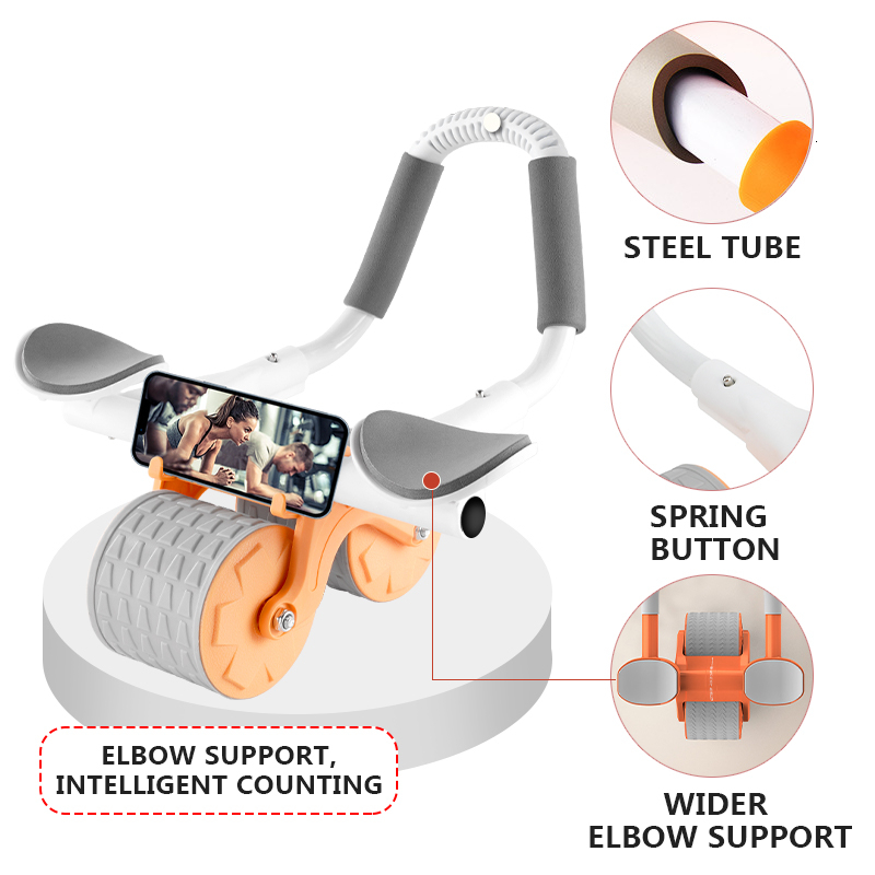 Integrated Fitness Equip Plank Trainer Push Up Healthy Abdominal Wheel Automatic Rebound Abdominal Muscle Training Household Model Roller 230808