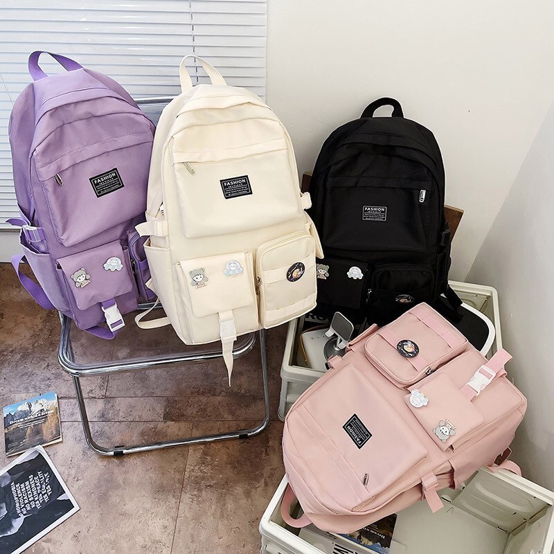 School Bags Large Travel Bag For Teenagers Schoolbag Female Fashion Harajuku Ulzzang Campus Junior High School Students Backpack 230809