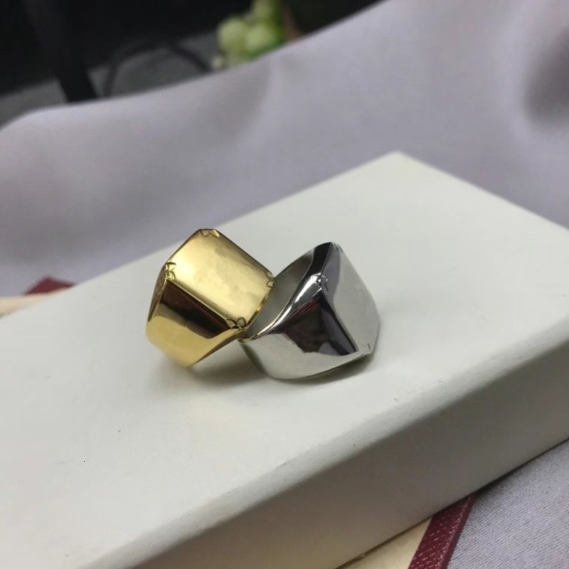 Wedding Rings Fashion Simple Sterling Silver Signature Ring for Men Exaggerate Personality Charm Jewelry Gold Accessories Party Gift 230810