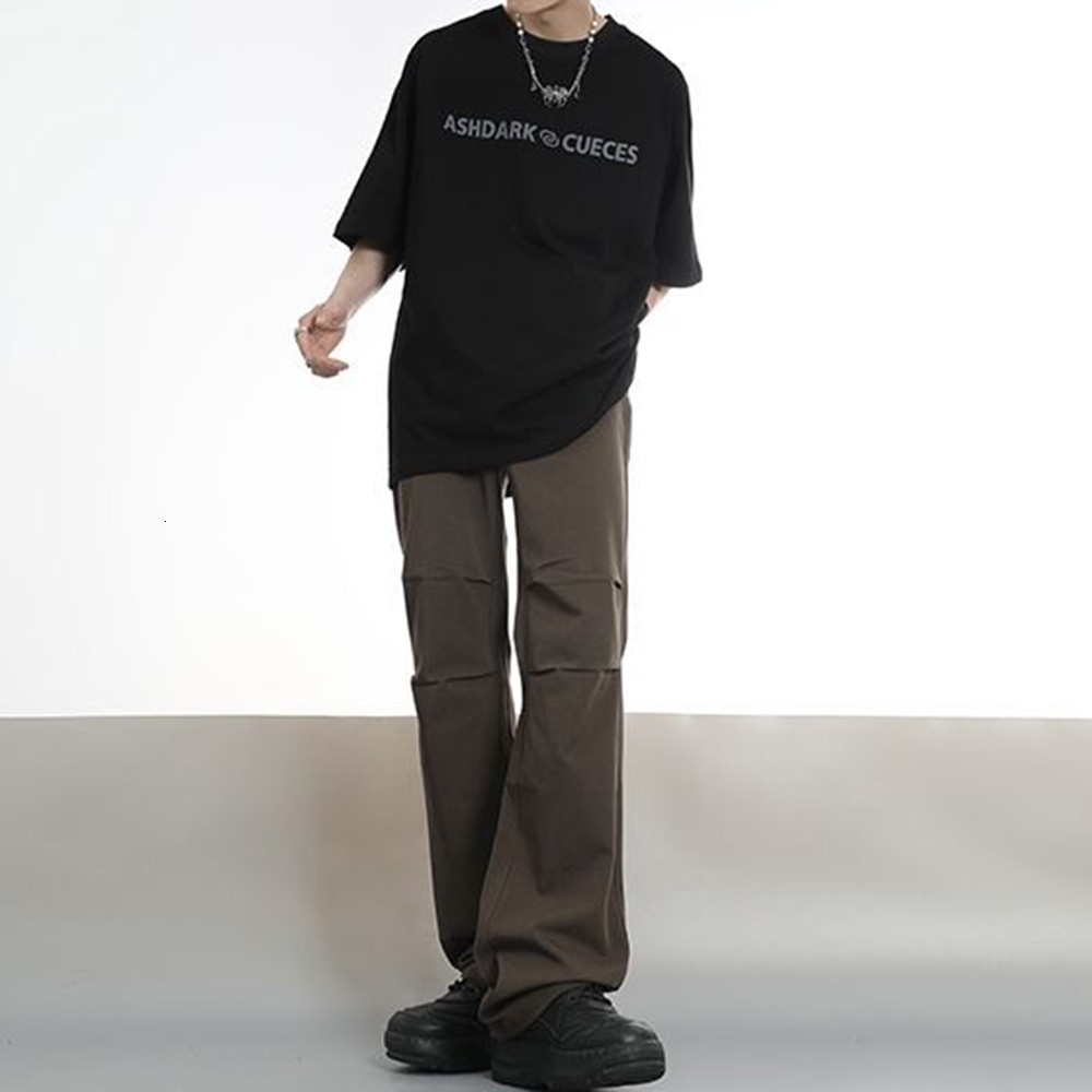 Mens Pants Men Retro High Street Solid Flared Trousers Vintage Streetwear Harajuku Cargo Casual Slim Fashion Trend 230809