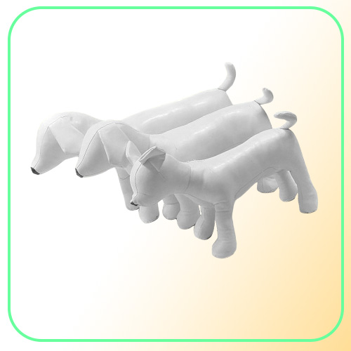 Cute New PVC Leather Dog Torsos Dog Models Dog Mannequins Leather Mannequin BlackWhite Standing Position Models dogs Pet toy 1set7689309