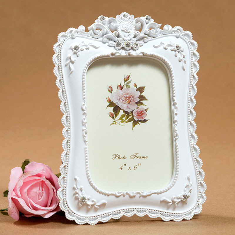Frames 6inch 7inch Picture Frame European Style Resin Rose Flower P o Oval Rectangle Shape for Wedding Gifts Home Decor 230810