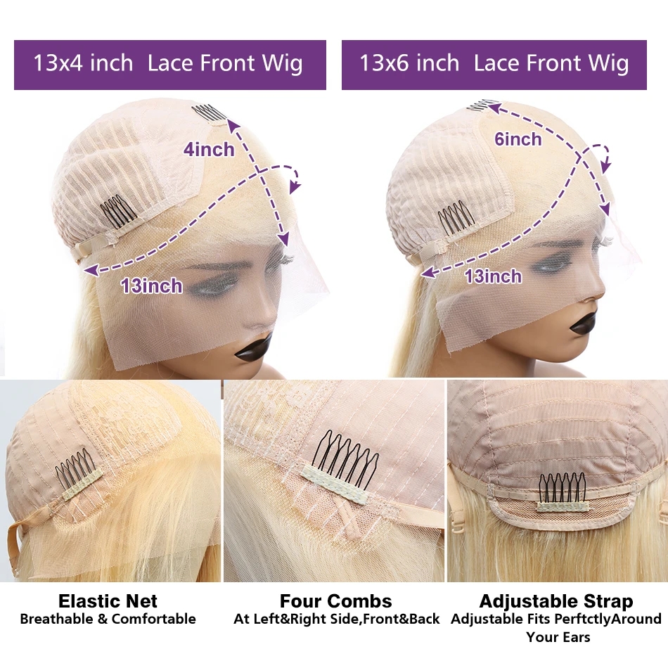 30 40 Inch Honey 613 Blonde Lace Frontal Human Hair Wigs HD Transparen 13X4 Body Wave 13X6 Brazilian Front Wig For Women